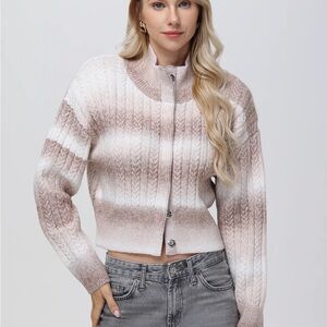 525 America Cream and Brown Cardigan